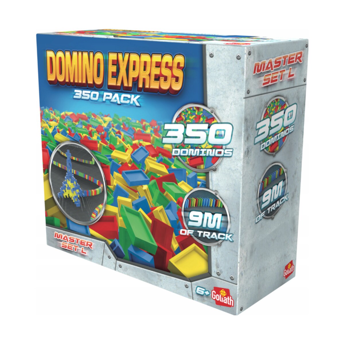 Goliath - Domino Express - Master Set L (350 Teile) Dominosteine, bis 9 Meter lange Strecken, ab 6 Jahren