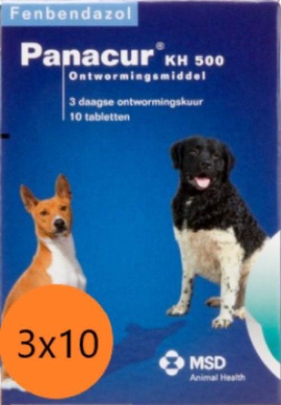 Panacur - KH 500 - Ontwormingsmiddel - 3x10 Tabletten - Voor Middel tot Grote Hond