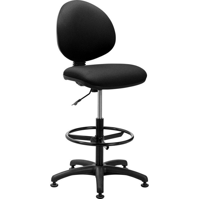 Chaise Office tissu noir - réglable en hauteur - dossier haut