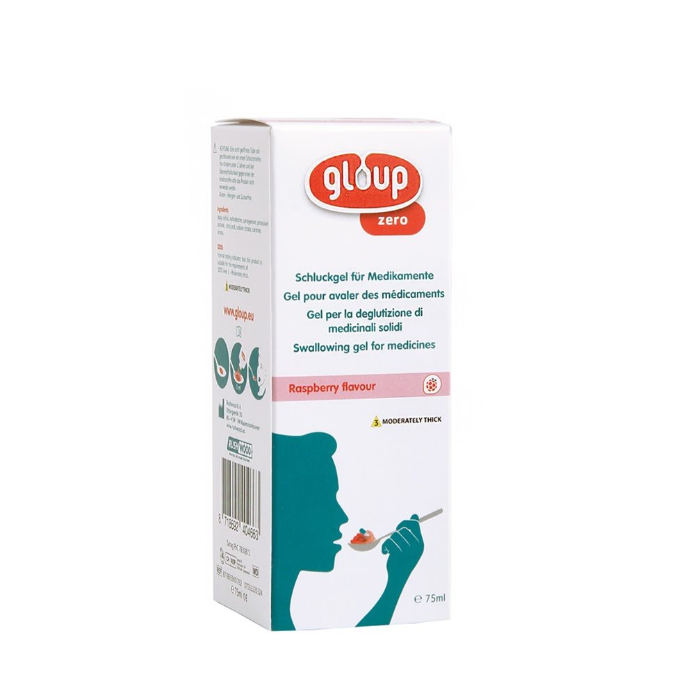 Gloup Schluck Gel für Medikamente<br>75 ml, Tube, Gel, Zero mit Himbeer-Aroma