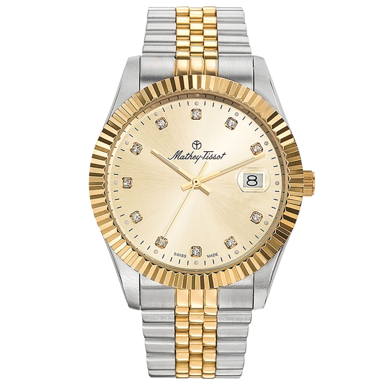 Mathey-Tissot Montre Mixte Quartz en Acier Mathy II argenté/doré