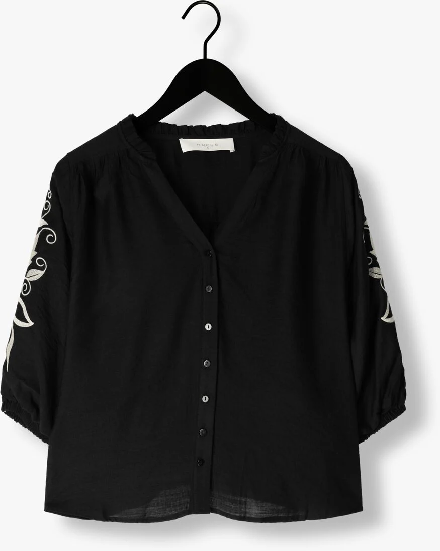 NUKUS zwarte nukus blouse tina blouse embroidery