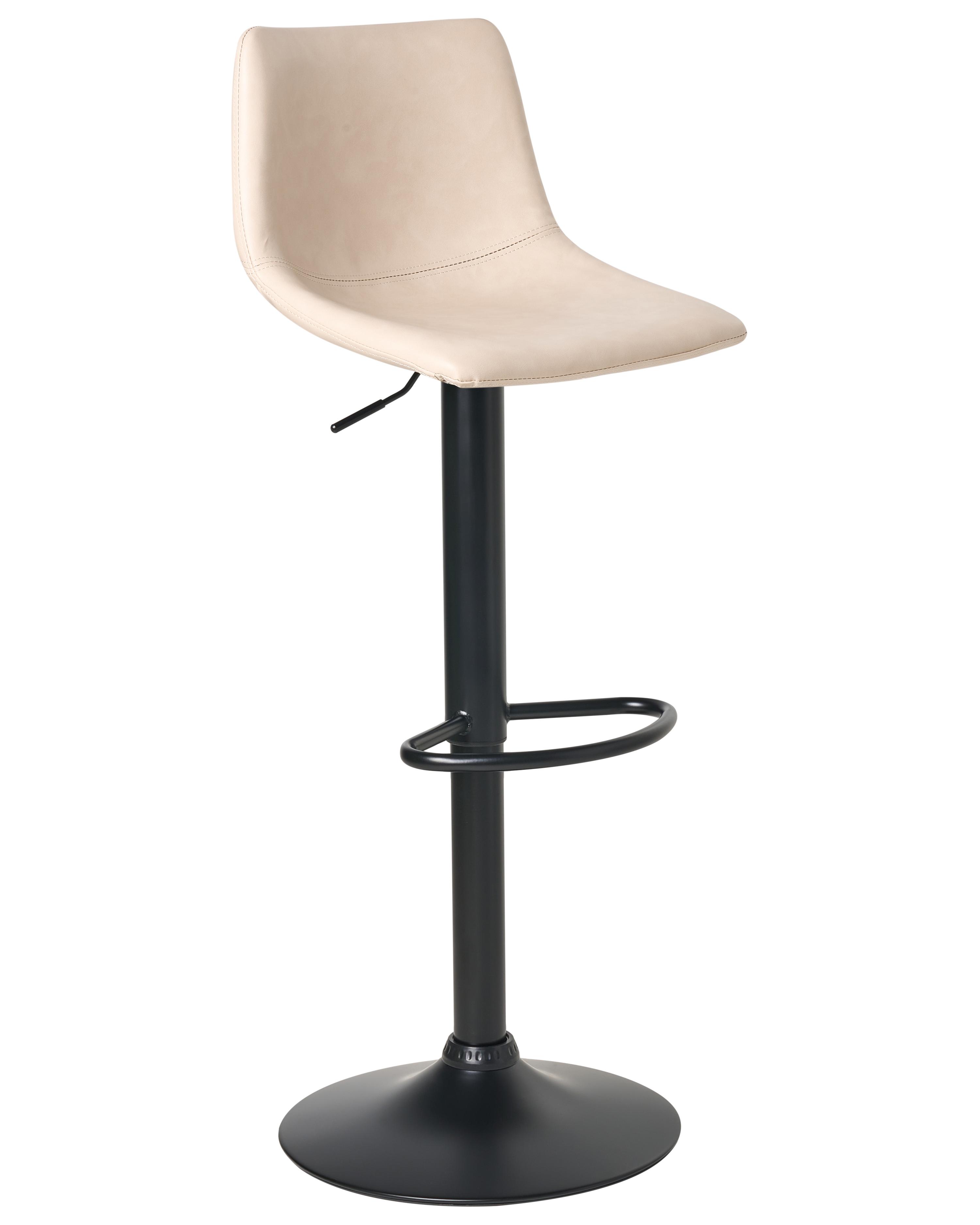 Set van 2 barkrukken LEBRIJA Kunstleer draaibaar Lichtbeige