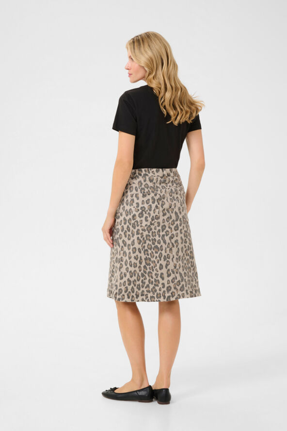 Cream CRLeona Skirt Leopard mix