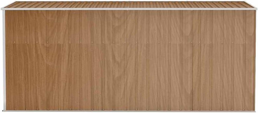 Refined Anbauschuppen Braun 118x382x178 cm Verzinkter Stahl