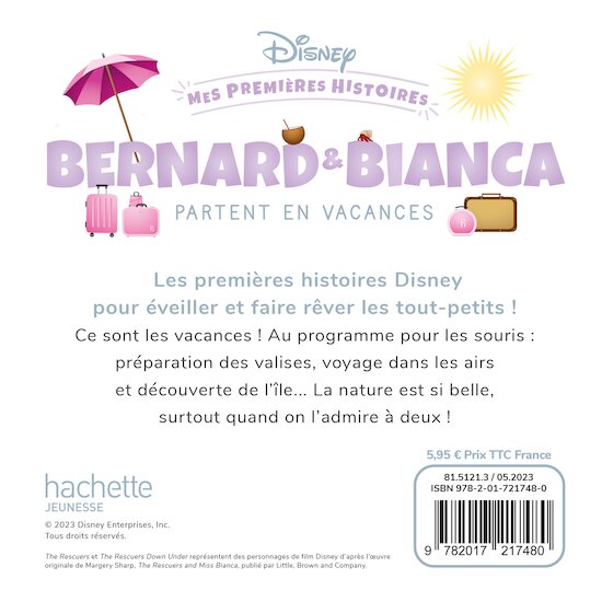 Disney Baby -Mes Premières Histoires - Bernard et Bianca en vacances   de               Hachette Jeunesse Disney