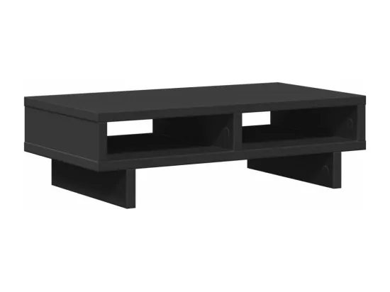 Support de moniteur noir 50x27x15 cm bois d'ingénierie