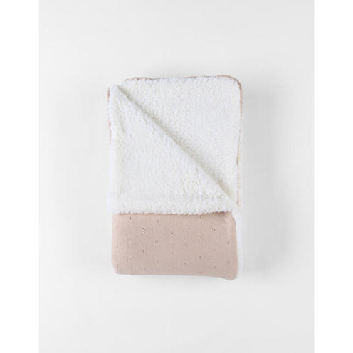 Couverture tricot avec sherpa 75x100 - Powder pink - NOUKIE 'S