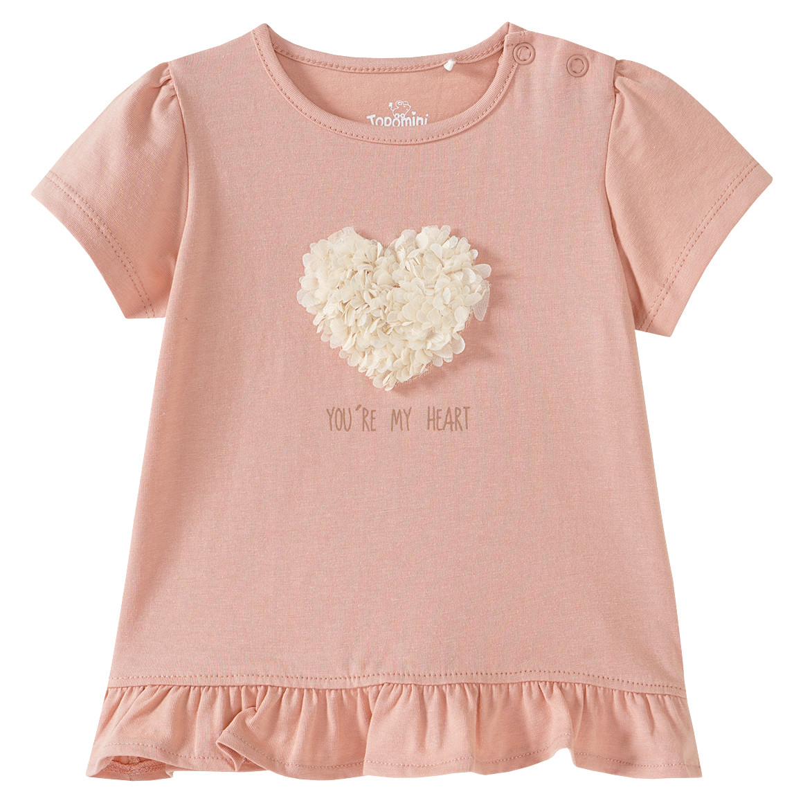 Topomini Baby T-Shirt mit Volant rosa