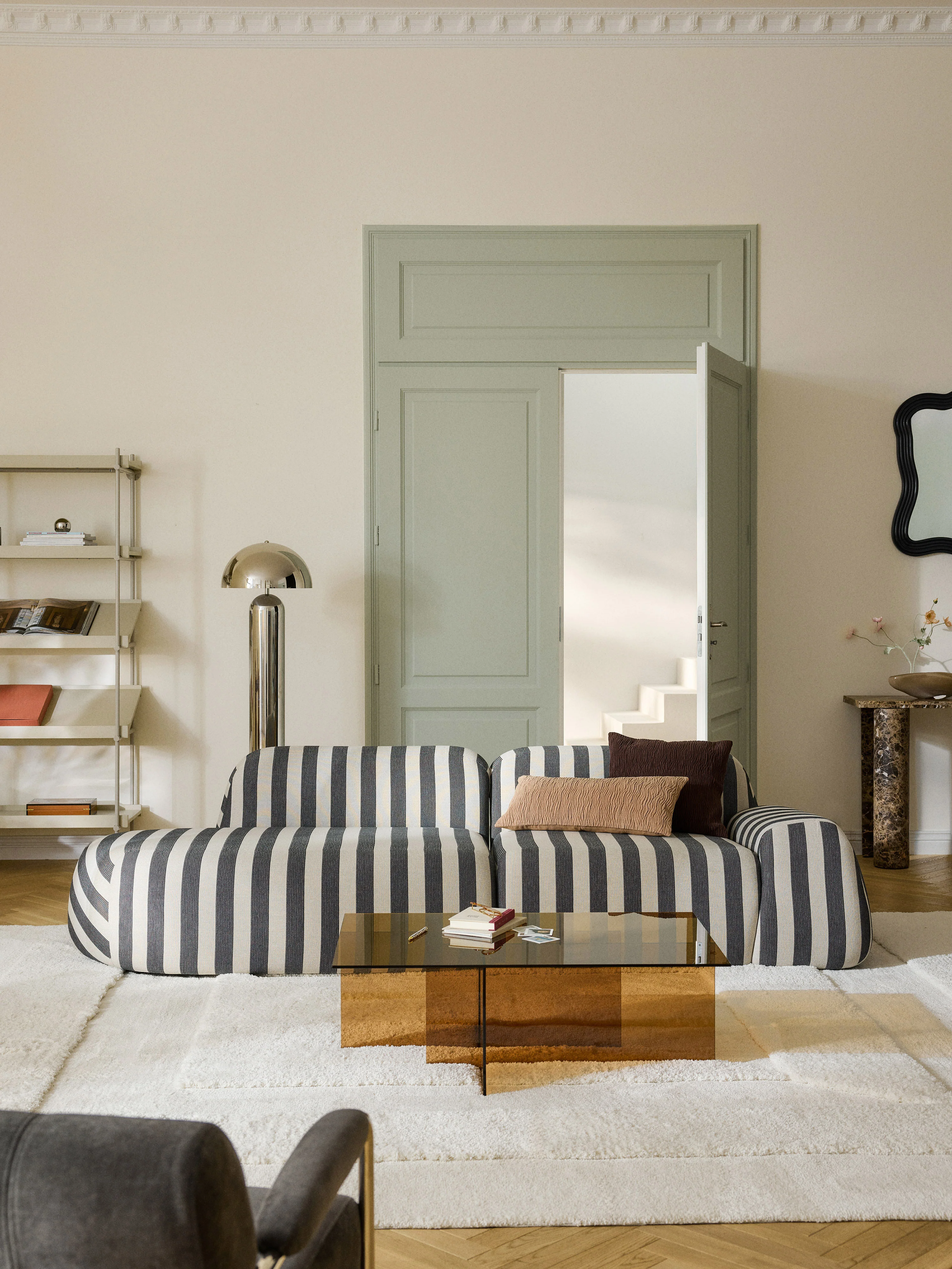 Gestreepte chaise longue-module Wolke
