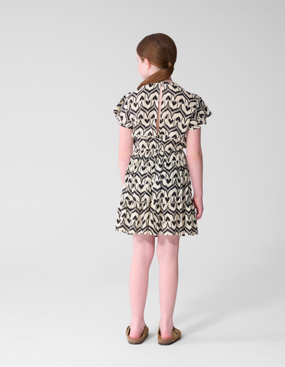 Heart Print Mini Jurk Zwart