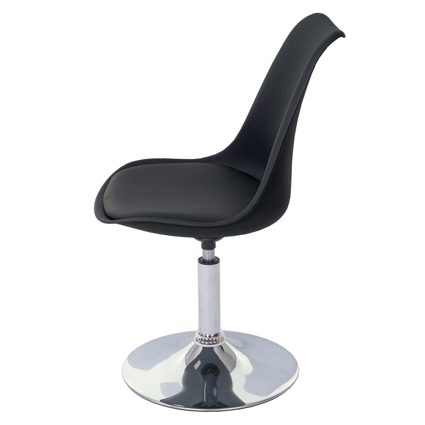 2er-Set Drehstuhl Vaasa T501, Stuhl Küchenstuhl, höhenverstellbar, Kunstleder ~ schwarz