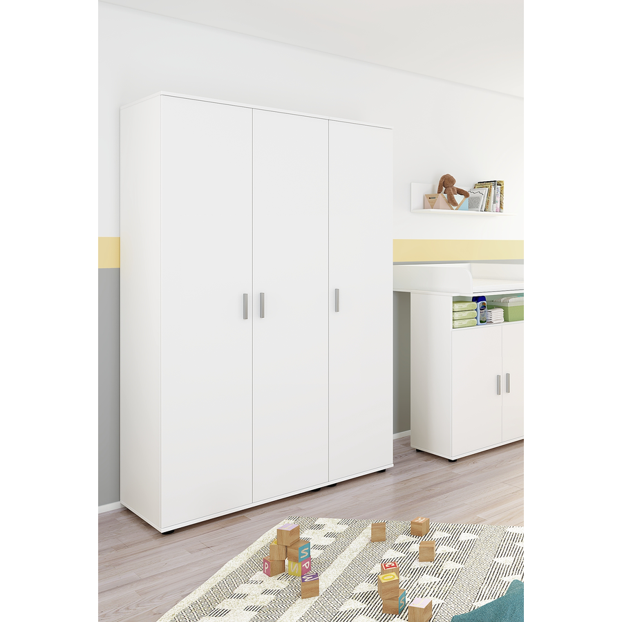 nonjoo. Kleiderschrank Mey 3-türig weiß