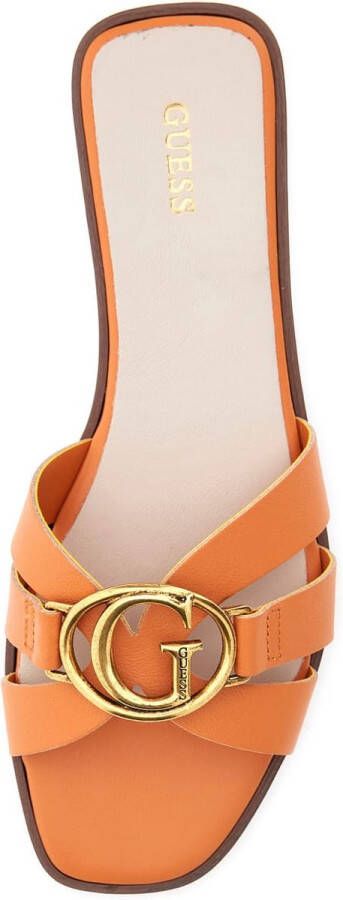 Guess Slippers van leer met labeldetail model 'SYMO'