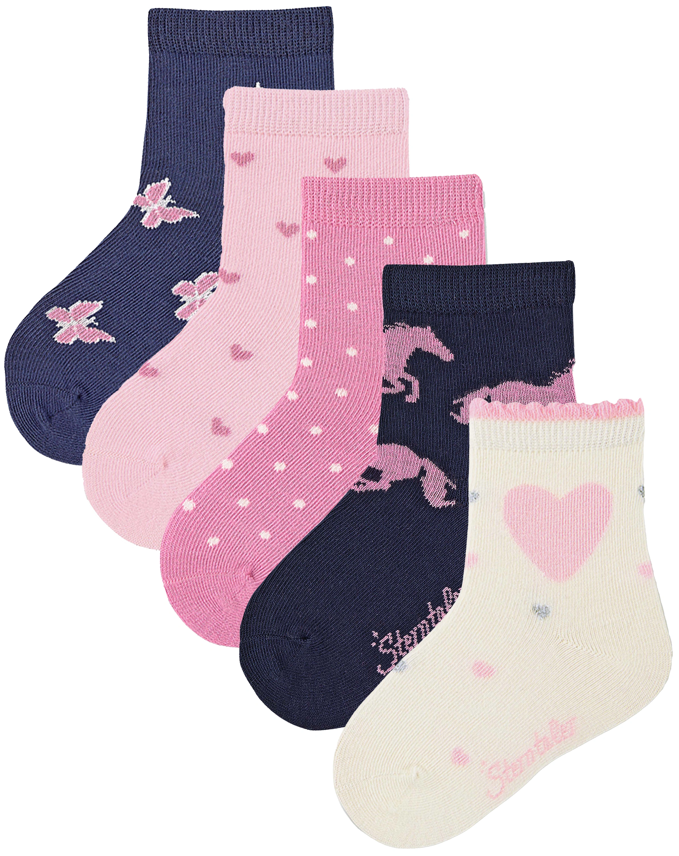 Socken PFERDE 5er Pack in rosa