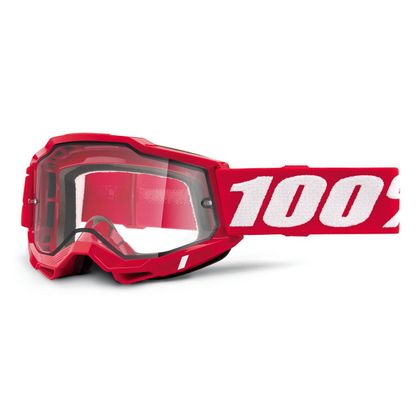 Masque cross 100% ACCURI 2 ENDURO - CLEAR 2025 - Rouge