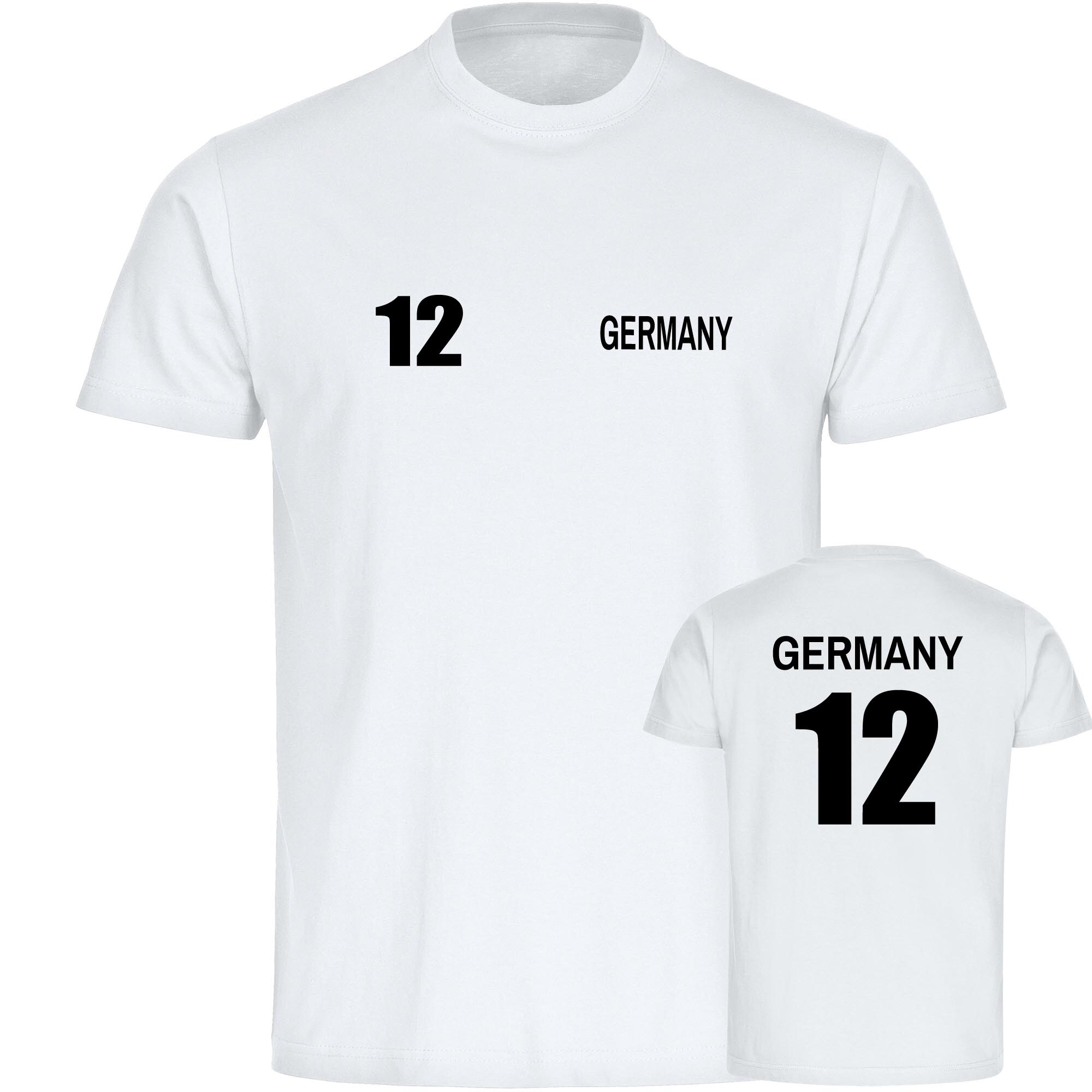 multifanshop® Kinder T-Shirt- Germany - Trikot 12 - Druck schwarz