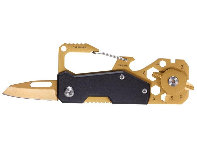 Troika Taschenmesser Toolinator 10 Funktionen Gold/Schwarz Taschenmesser mit Wechselbaren Werkzeugen