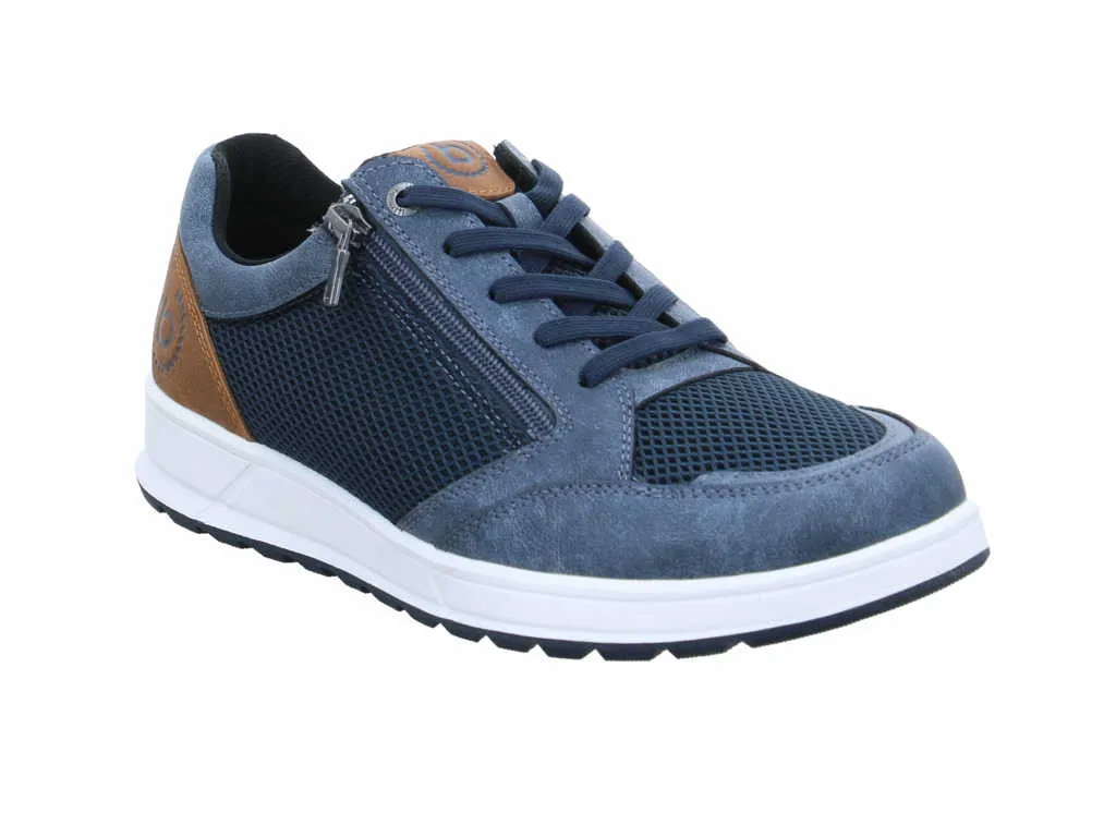 BUGATTI SHOES Halbschuhe Sneaker Stoff Blau Lederimitat