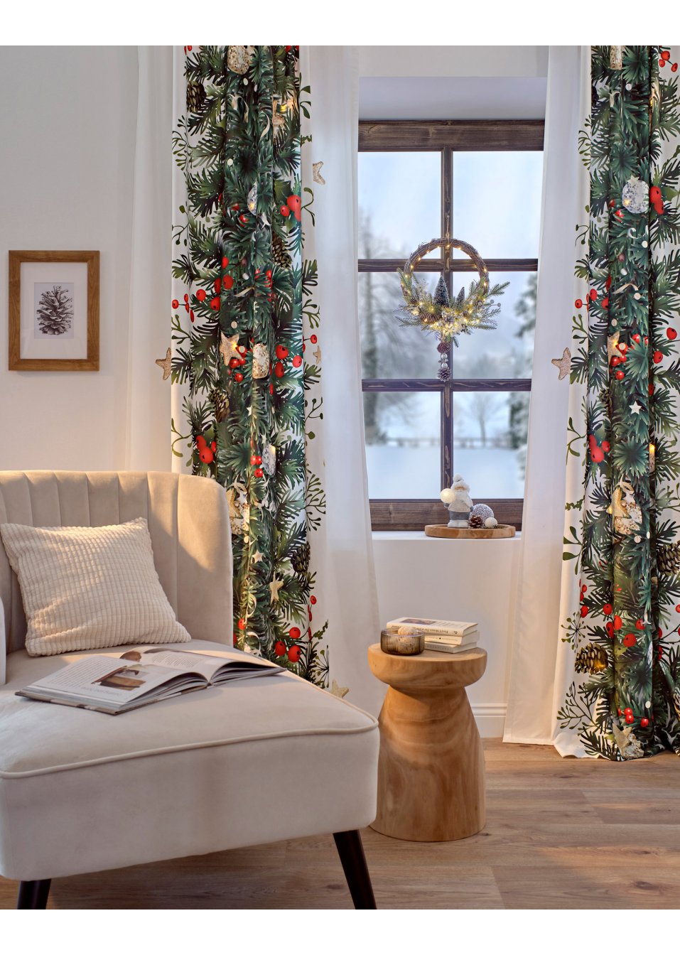 Panneau à LED avec imprimé Noël (1 pce.)