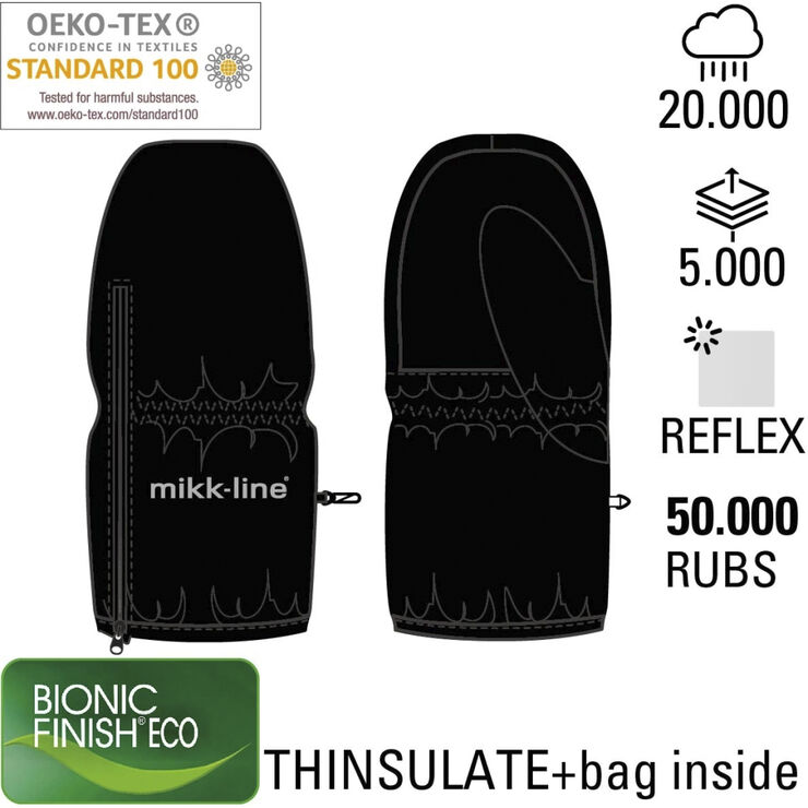 Mikk-Line Nylon Mittens Sort