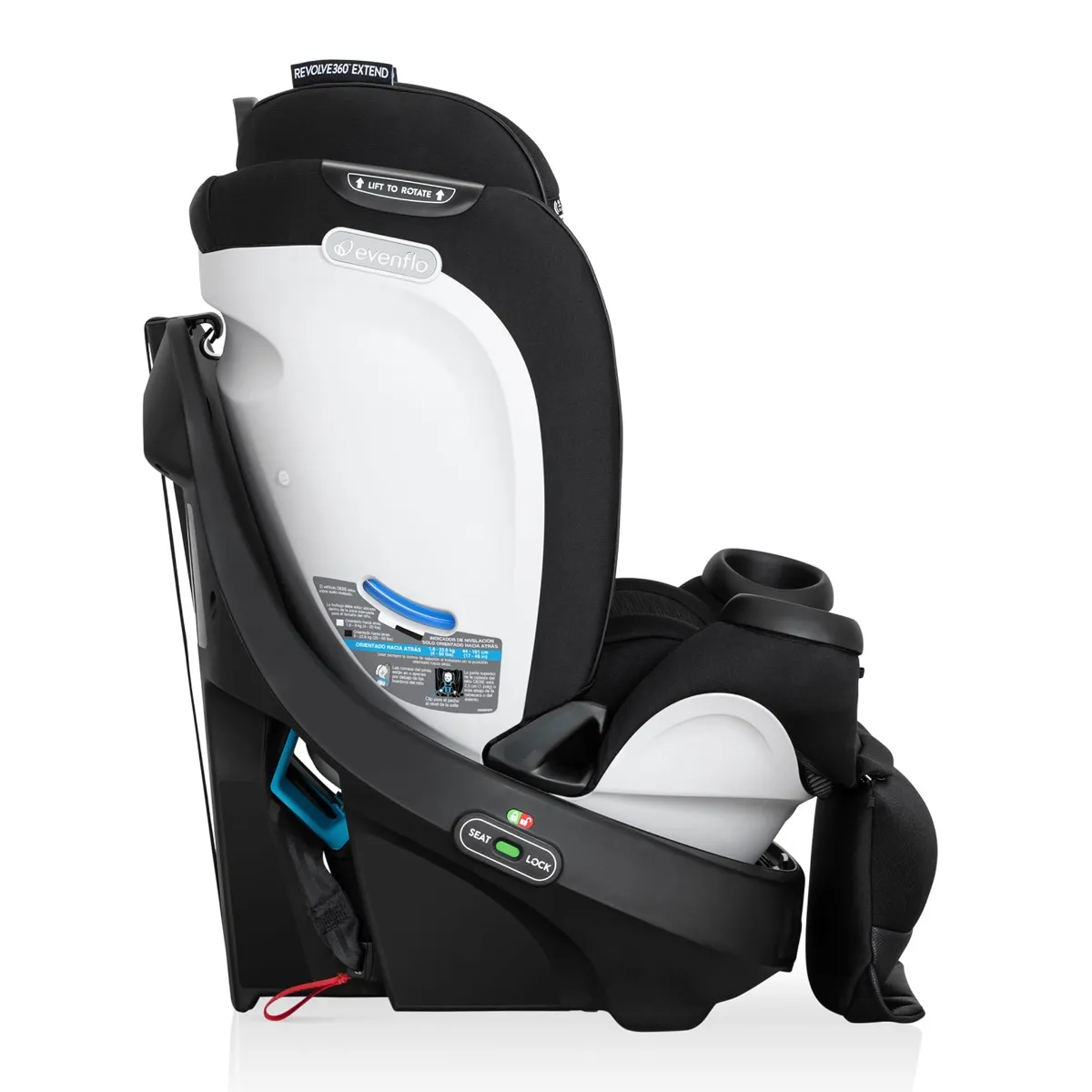Evenflo Siège d'Auto 3-en-1 Gold Revolve360 Extend avec SensorSafe - Onyx Noir