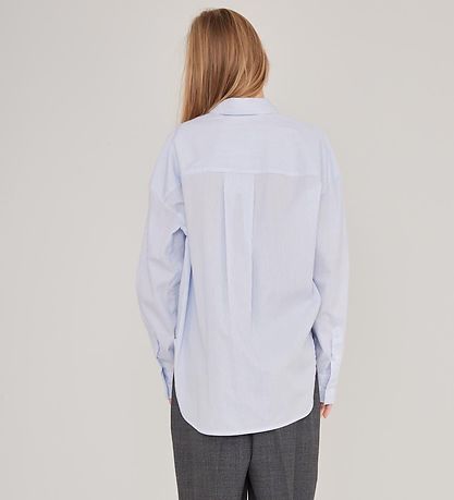 Designers Remix Hemd - Oversized - Aiden - White/Blue Streifen
