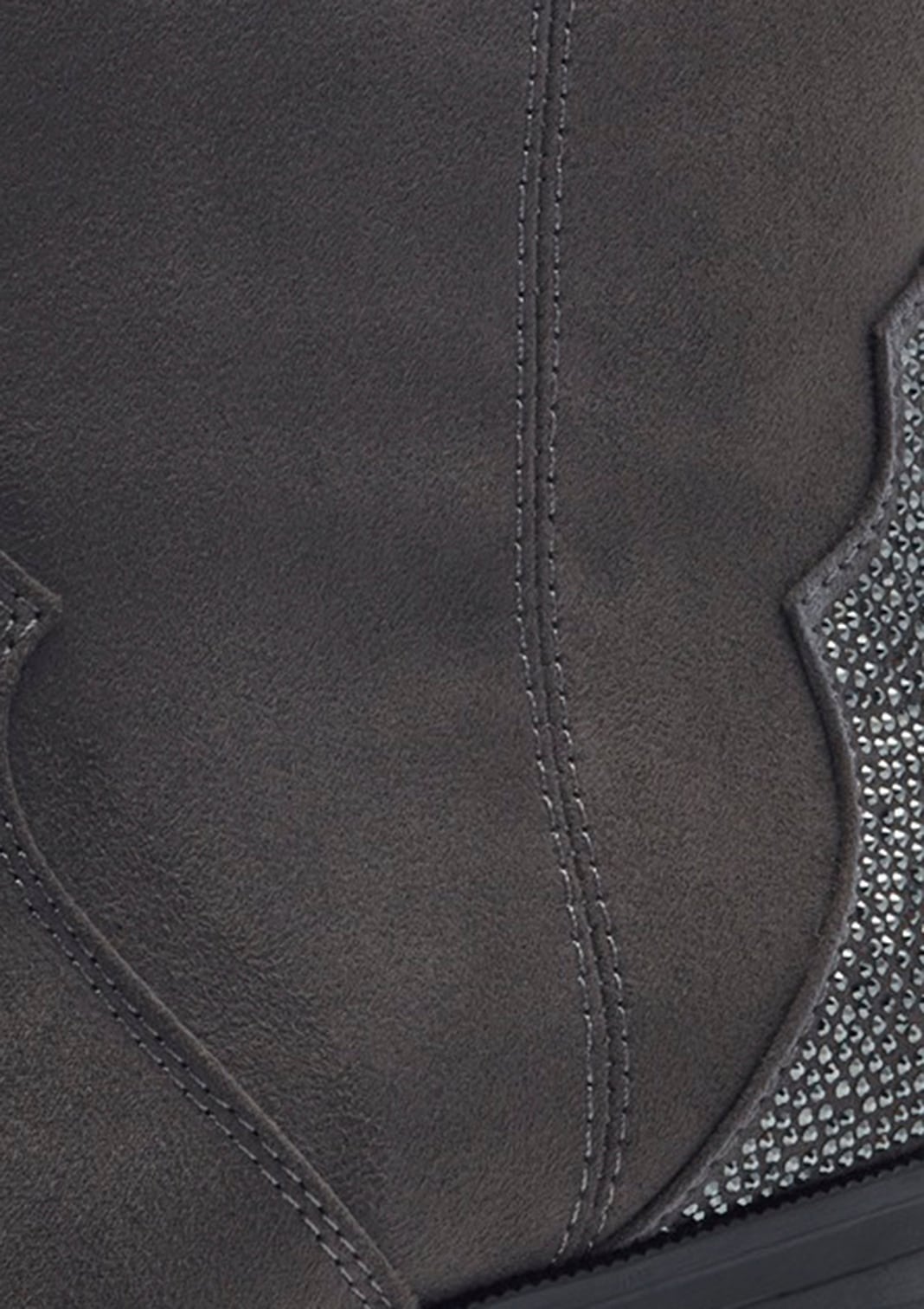 MARCO TOZZI Westernstiefelette  , Blockabsatz, Cowboy Stiefelette, Boots, funkelnde Glitzersteinchen