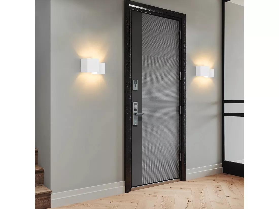 NETTLIFE Applique murale d'intérieur en plâtre blanc G9 moderne pour couloir, escalier, haut et bas