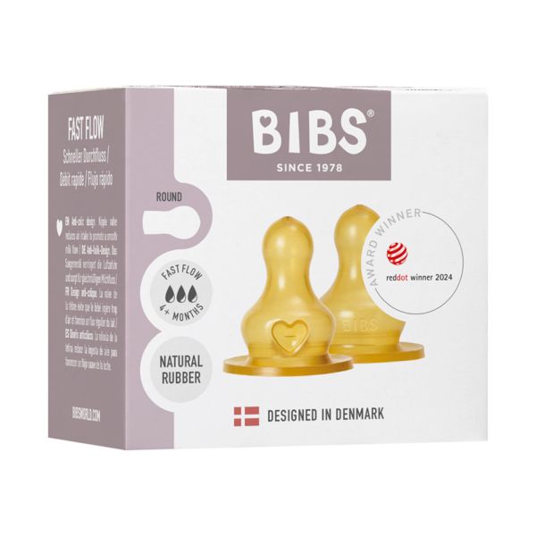 BIBS Flesspeen Rond - Fast Flow - 2 Pack - Latex