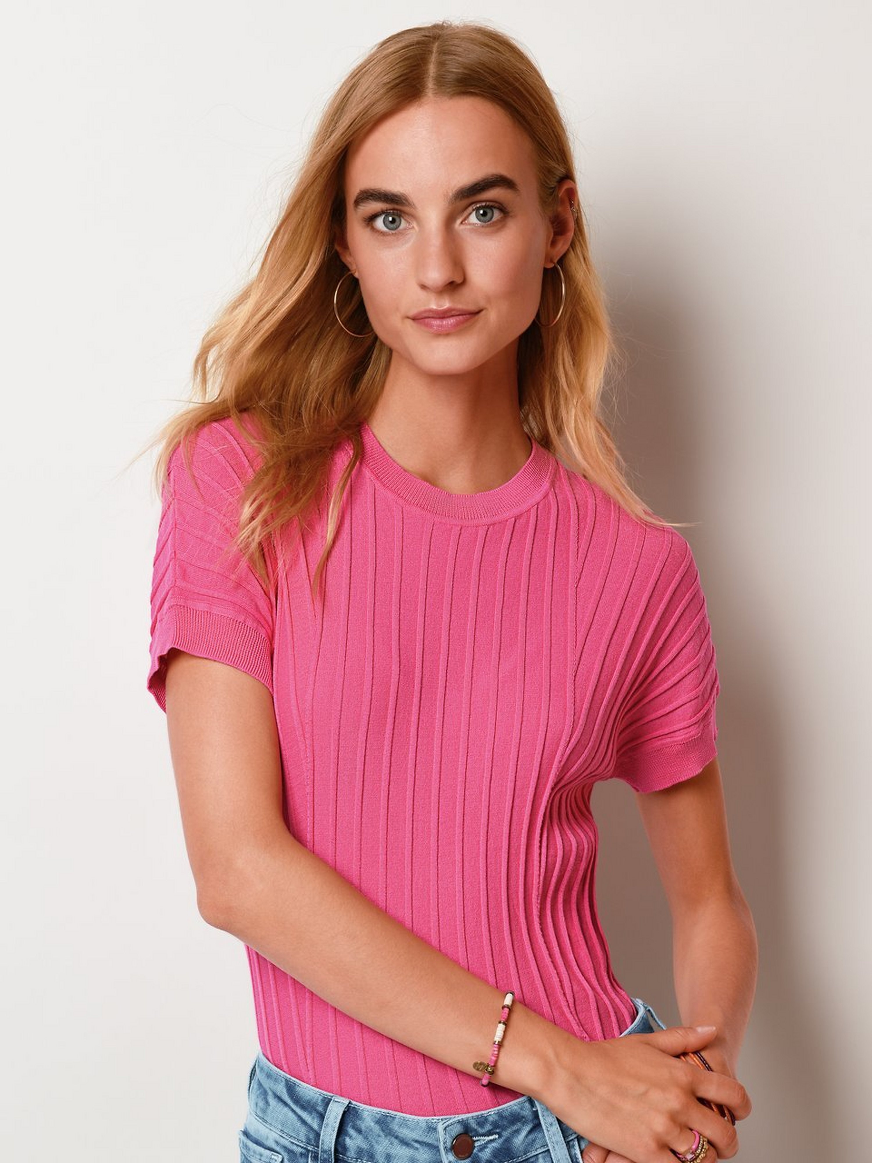 Rundhals-Pullover mit 1/2-Arm