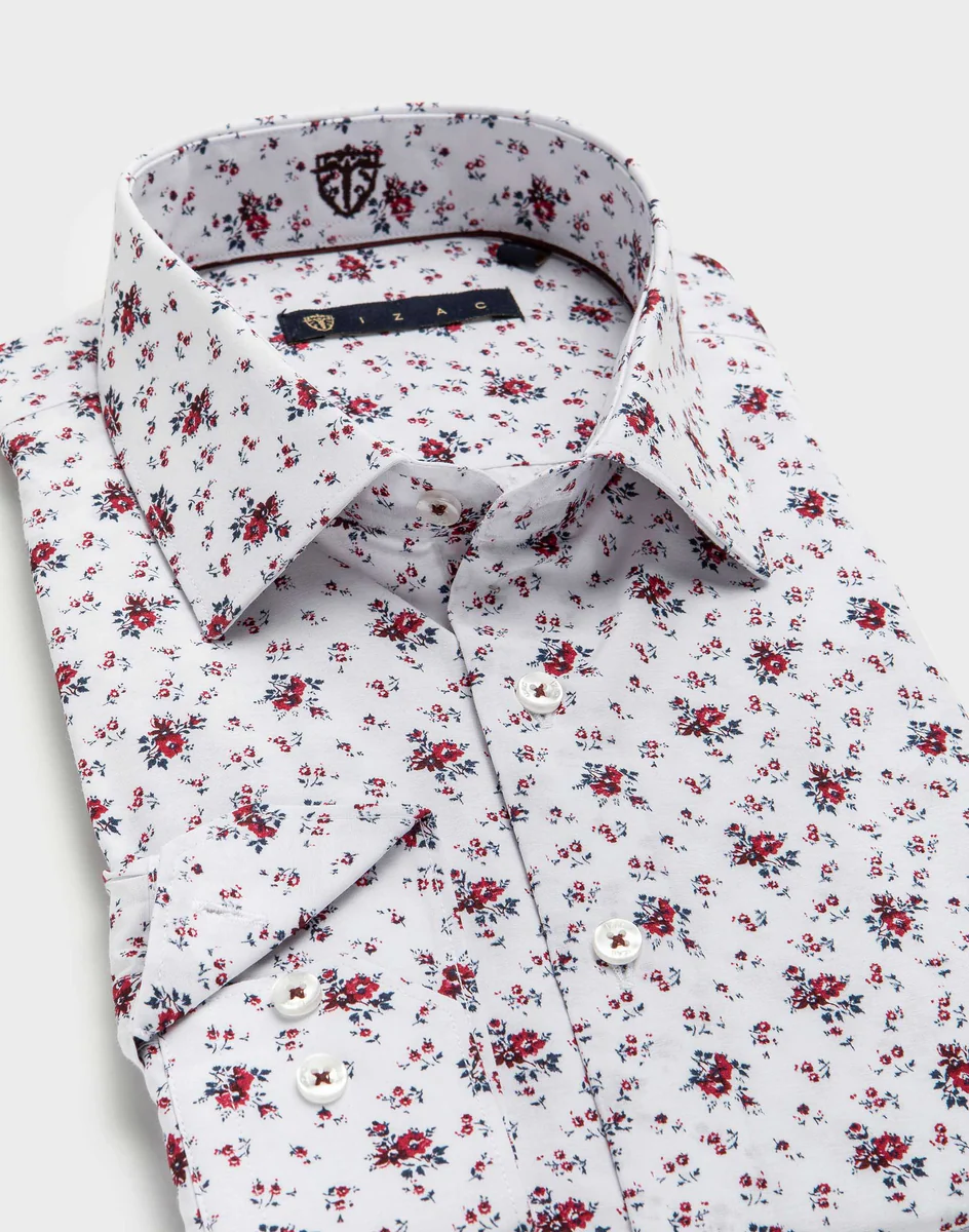 Chemise slim motif rouge