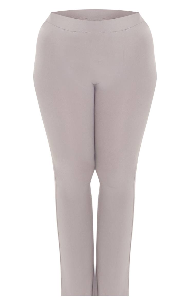 Gris Pantalon Évasé Taille Haute Sculptant À Rabat Shape Stretch