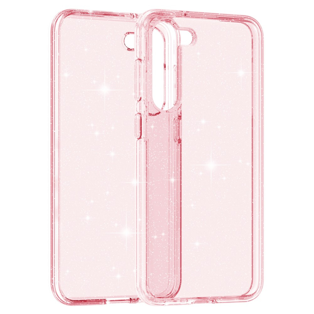 Samsung Galaxy S23 5G Hybrid Hardcase Schutzhülle im Glitzer Design - Pink / Transparent