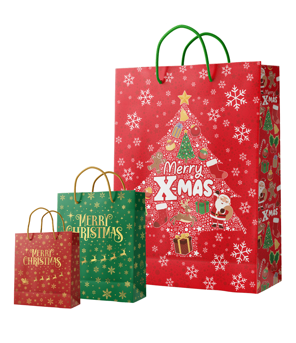 Kerst Cadeautasje Rood Kerstfiguren Xl 71cm