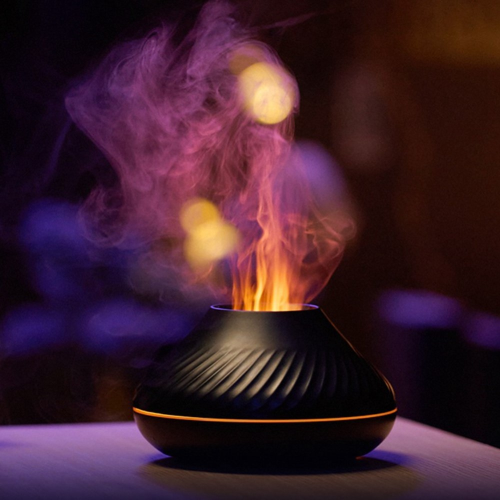 (130ml) USB Luftbefeuchter Aroma Öl Diffuser mit LED Beleuchtung - Schwarz