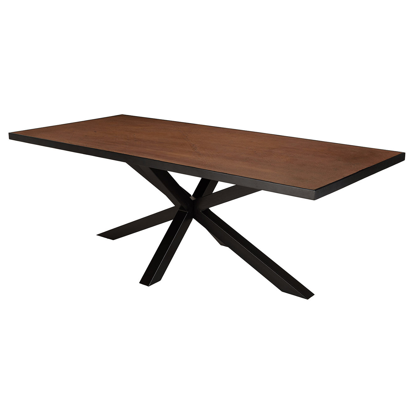 Macabane Table à manger effet pierre Basile bois/noir - 220x110x76 cm