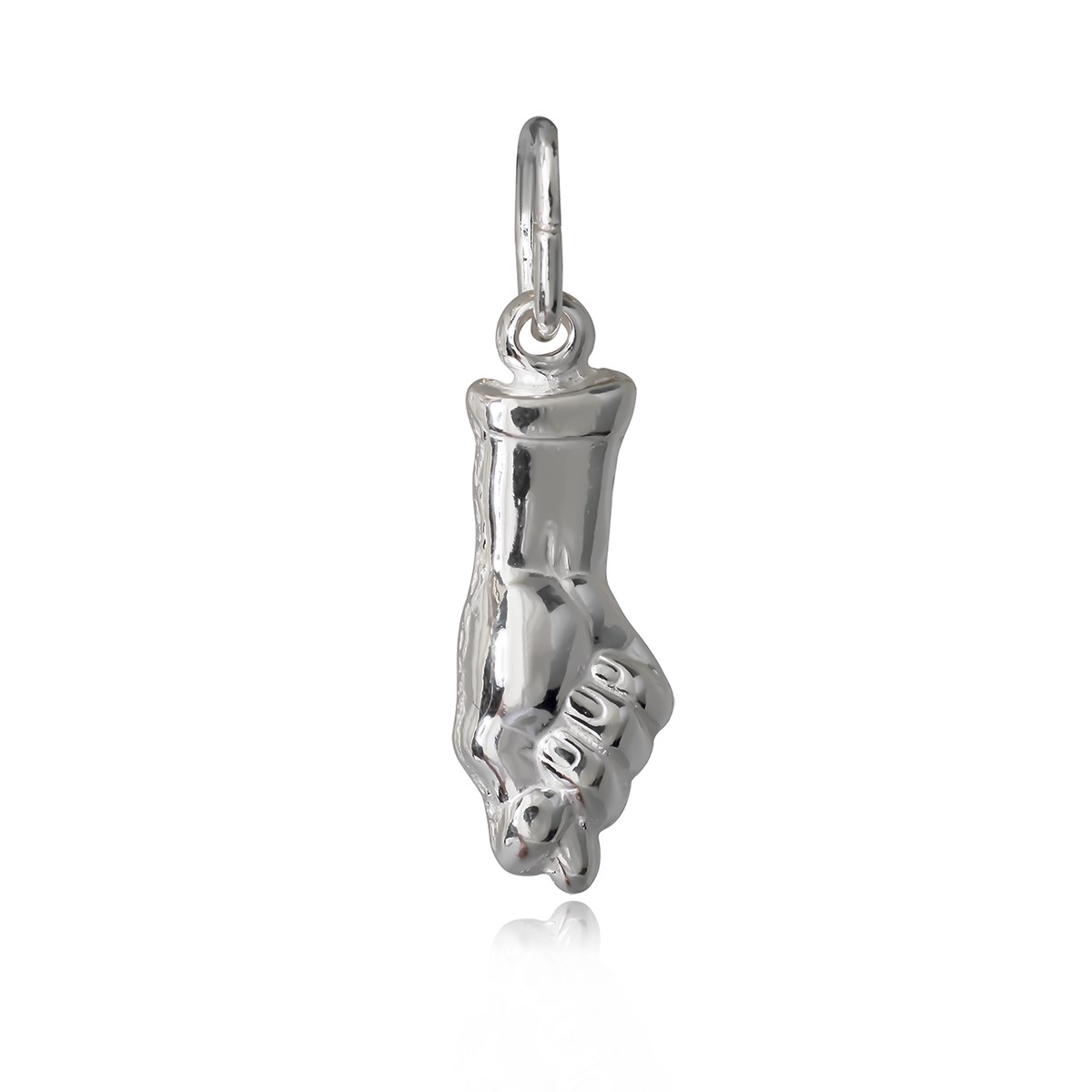 Pendentif argent rhodié main italienne