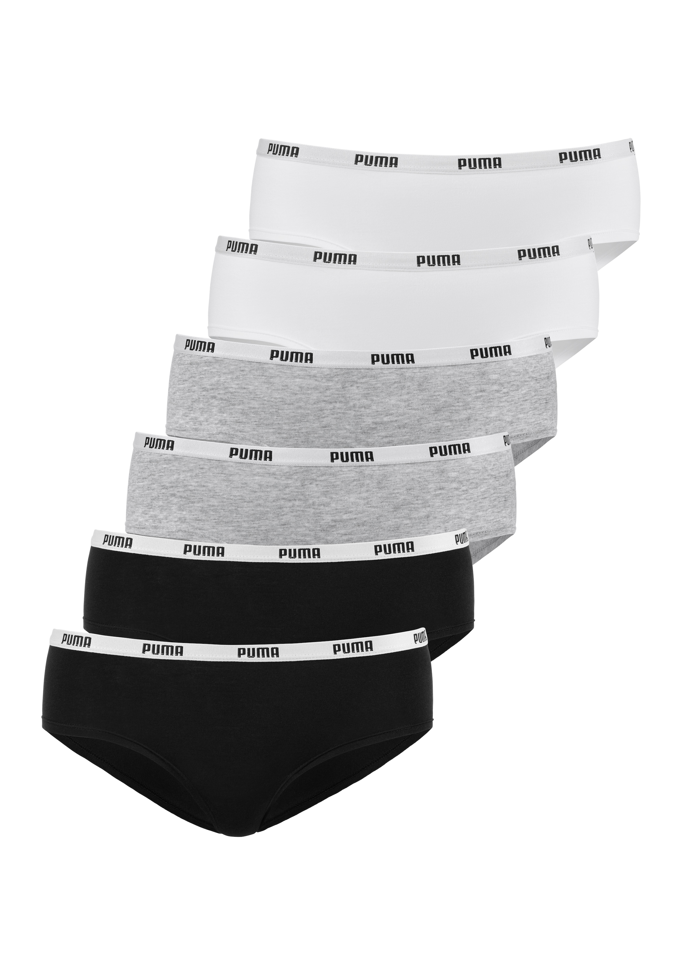 PUMA Hipster, 6er-Packer Packung, mit elastischem Logobündchen