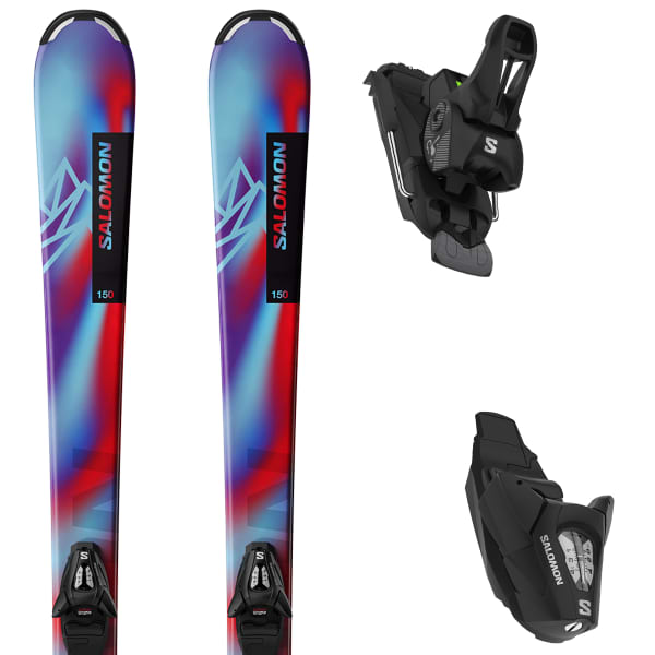 Pack ski SALOMON QST JR S + C5 GW J75 PASTEL NEON BLUE 3 / POPPY RED / BLACK