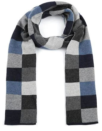 Profuomo Sjaal Wol Ruiten Navy PPTS30015A-P kopen