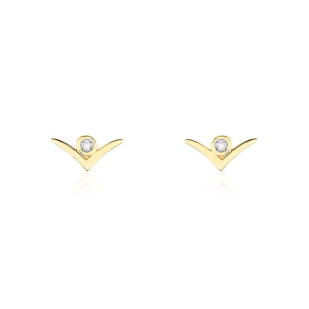 Boucles D'oreilles Puces Volia Or Jaune Diamant