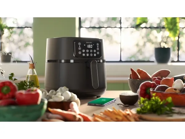 Philips Series 5000 Connected HD9285 XXL - Varmluftsrister - 7.2 liter - 2 kW - mørk sølv/sort