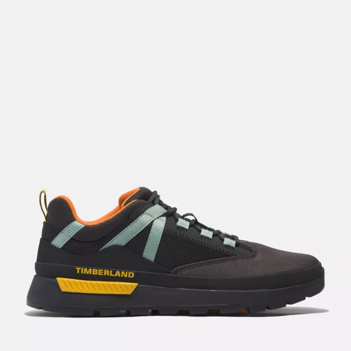 Basket basse à lacets Euro Trekker pour homme en noir/jaune