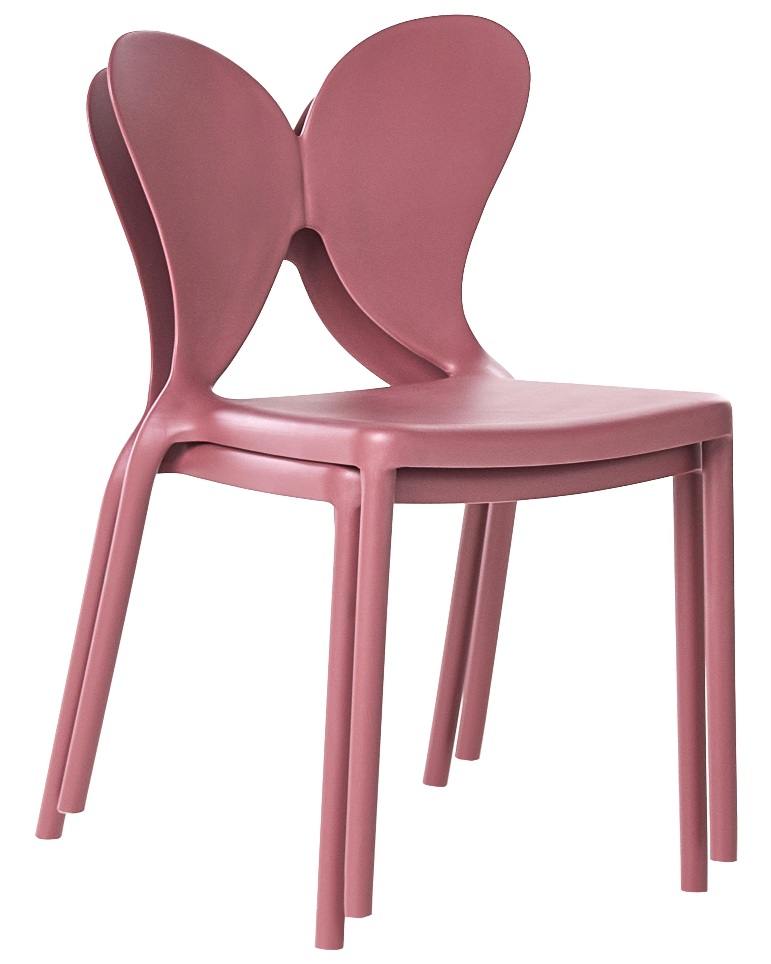 Set van 2 tuinstoelen LARISSA stapelbaar Roze