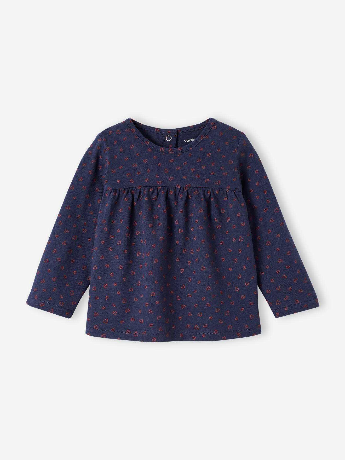 Camiseta estampada para bebê menina na cor rosa antigo