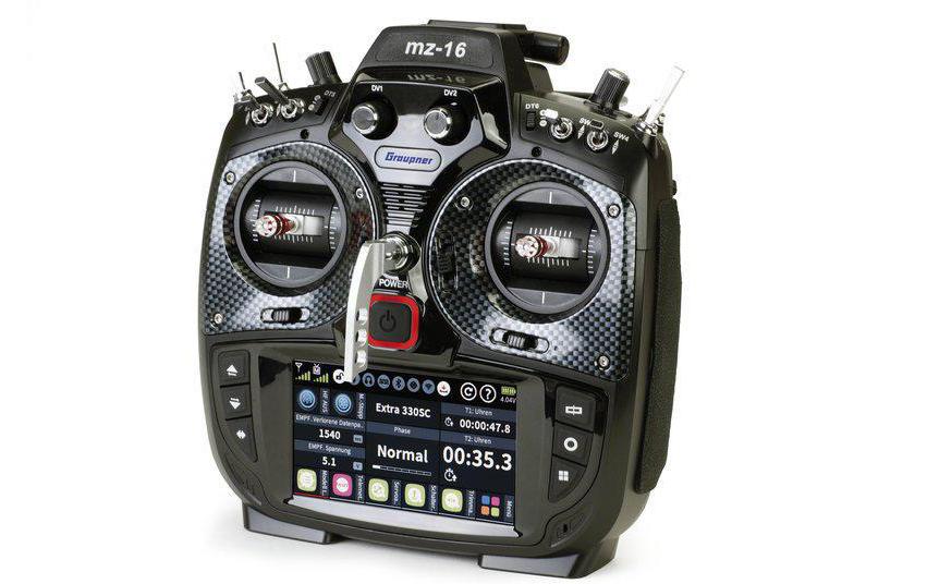 Fernsteuerung mz-16 16-Kanal HoTT<br>Professioneller 16-Kanal Sender für Flugmodelle