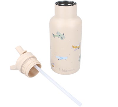 Kidzroom Stainless Steel Vannflaske 350 ml Small Talk, Beige
