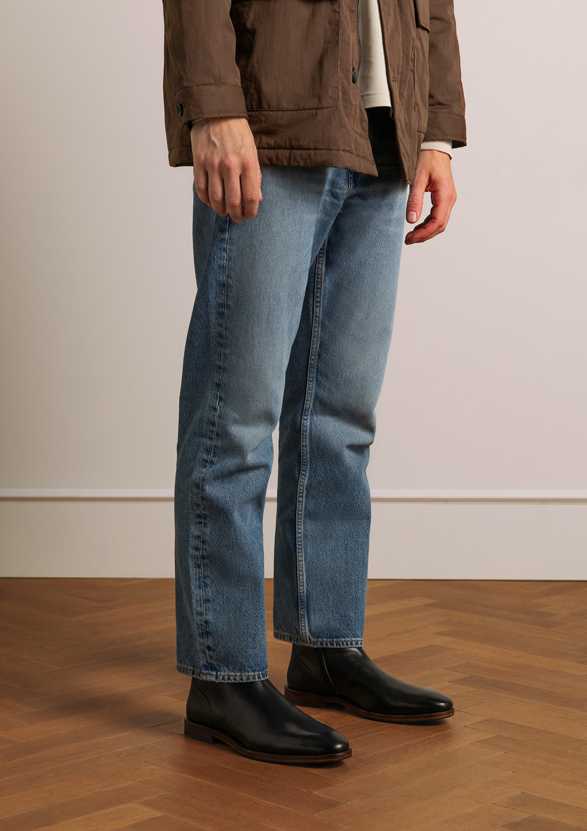 Zwarte leren Chelsea boots