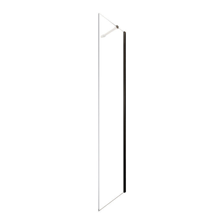 Paroi latérale fixe pour porte de douche coulissante 80 cm NewStyle Schulte verre transparent anticalcaire profilé noir